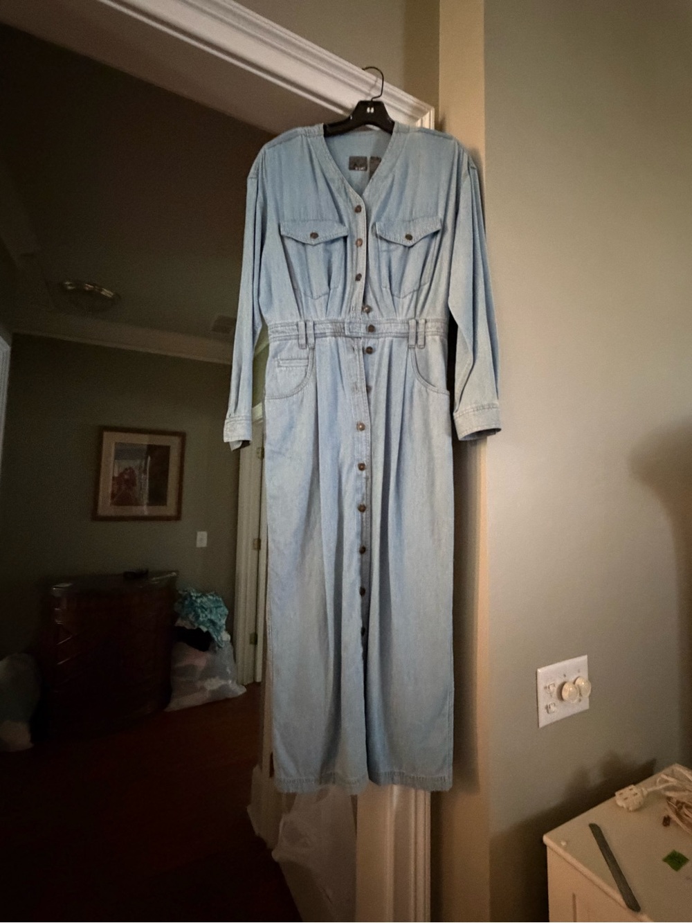 Vintage 1990’s Lizwear Midi Denim Dress Size 8